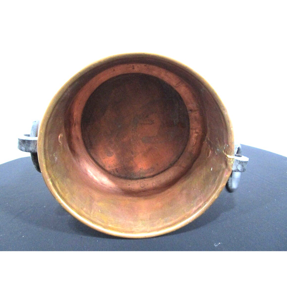 VTG IMAX Handmade In Turkey Old World Copper Pot/Plantar w/Iron Rings 6"L x 5"H - Picture 5 of 9